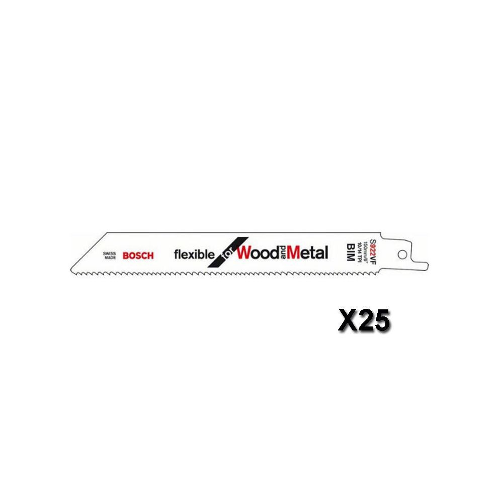 Bosch - Lot de 25 lames de scie sabre Flexible for Wood and Metal 150x19x0,9 mm BOSCH 2608657558 - Accessoires sciage, tronçonnage