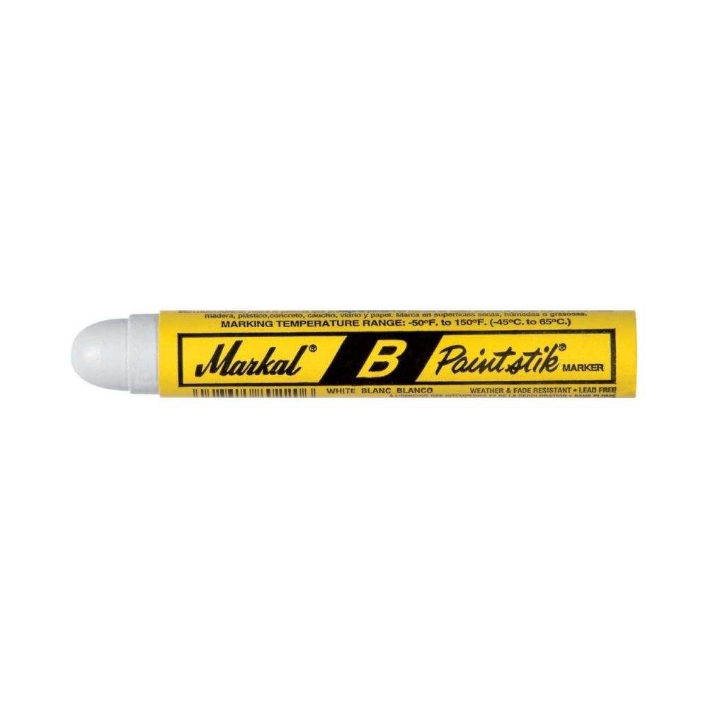 Markal - Marqueur B Paintstik blanc (Par 12) - Scellements chimiques