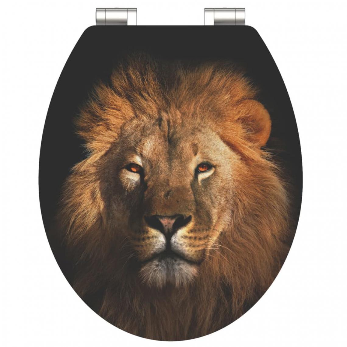 Schutte - SCHÜTTE Siège de toilette brillant avec fermeture en douceur LION MDF - Abattant WC