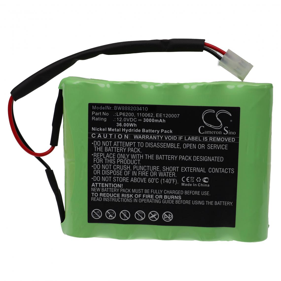 Vhbw - vhbw Batterie compatible avec Physio-Control Lifepak 6, 6S, 7, LP7, NLP6 appareil médical (3000mAh, 12V, NiMH) - Piles spécifiques