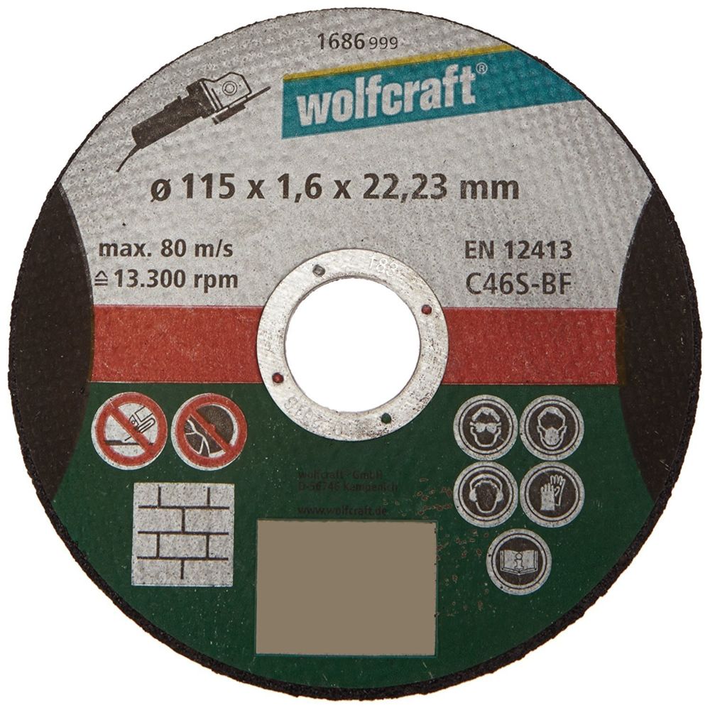 Wolfcraft - 1 Disque tronç.Pierre Fin Ø115x1.6 - Accessoires meulage