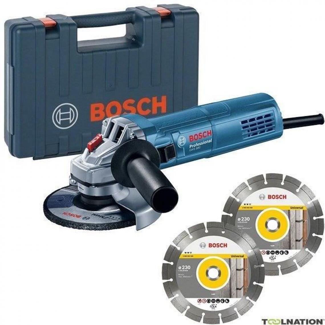 Bosch - Meuleuse d'angle BOSCH PROFESIONNAL 800W - 125 mm + 2 disques diamants + coffret - Meuleuses