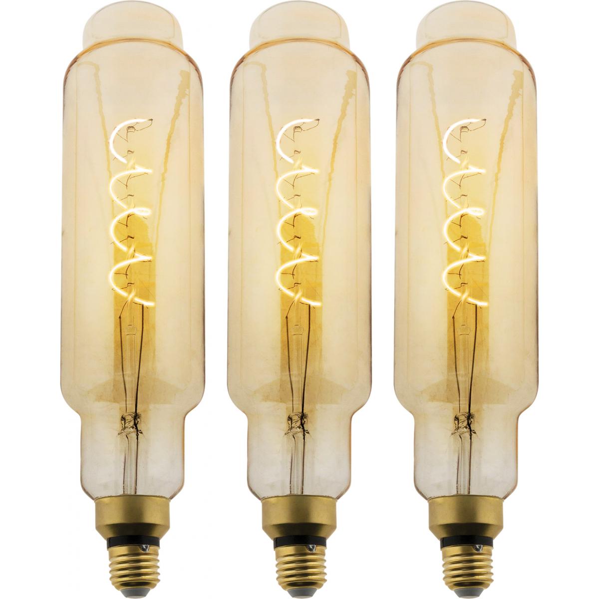 Elexity - Lot de 3 ampoules LED Filament Géante Ovale - 5W E27 350lm 2500K (Blanc chaud) - Ampoules LED