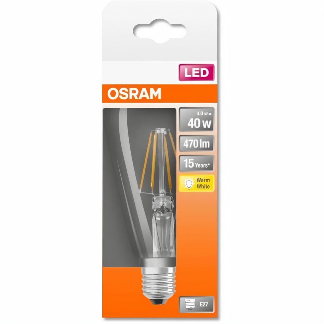 Osram - OSRAM Ampoule LED Edison clair filament 4,5W=40 E27 chaud - Ampoules LED