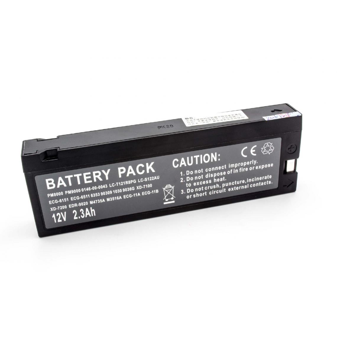 Vhbw - vhbw Batterie compatible avec Nihon Kohden Cardiofax ECG-9130, ECG-9130K appareil médical (2300mAh, 12V, VRLA-AGM / toison de plomb) - Piles spécifiques
