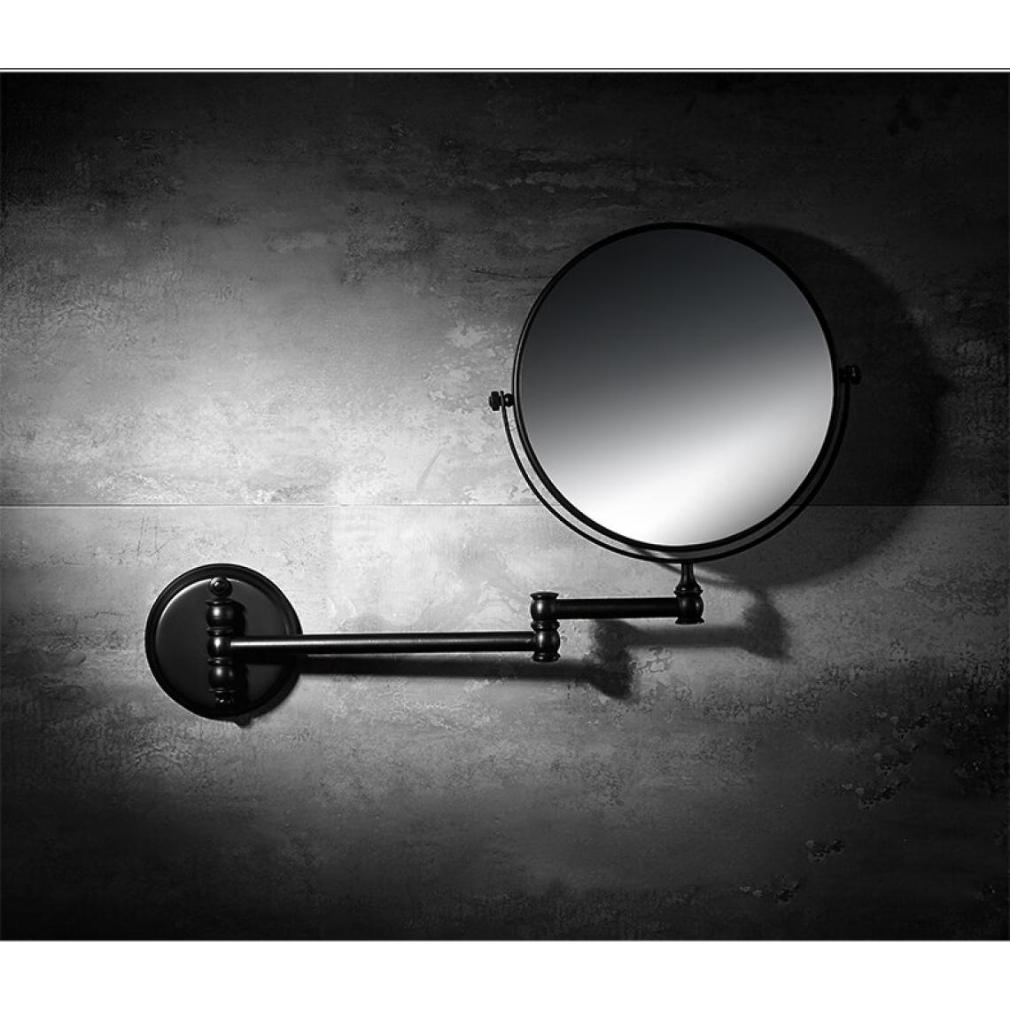 Universal - Miroir de salle de bains 8 pouces pliant noir miroir de salle de bains agrandi double 2 visages miroir de maquillage table femme miroir mural(Le noir) - Miroir de salle de bain