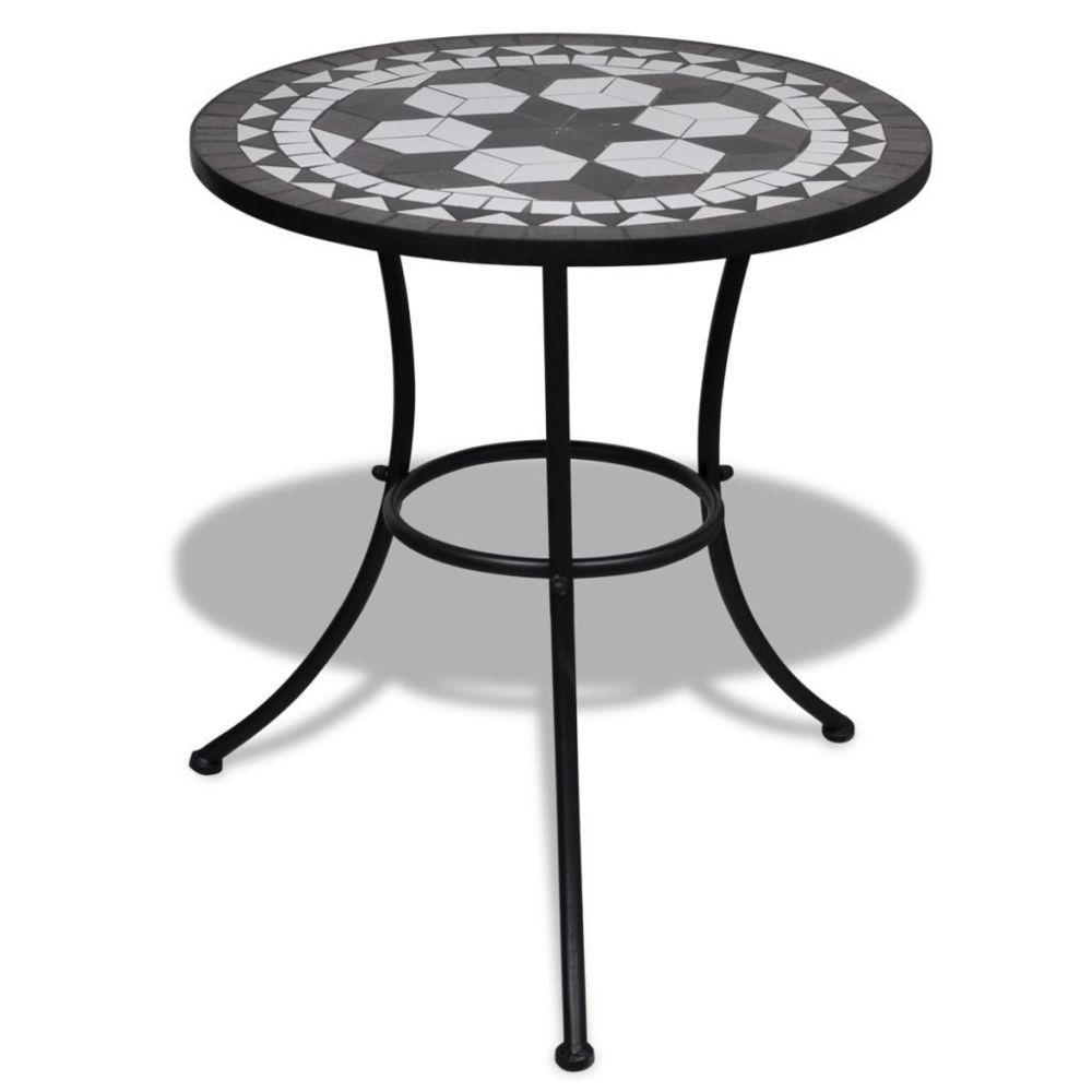 Vidaxl - Table mosaïque noire / blanche | Noir - Ensembles canapés et fauteuils