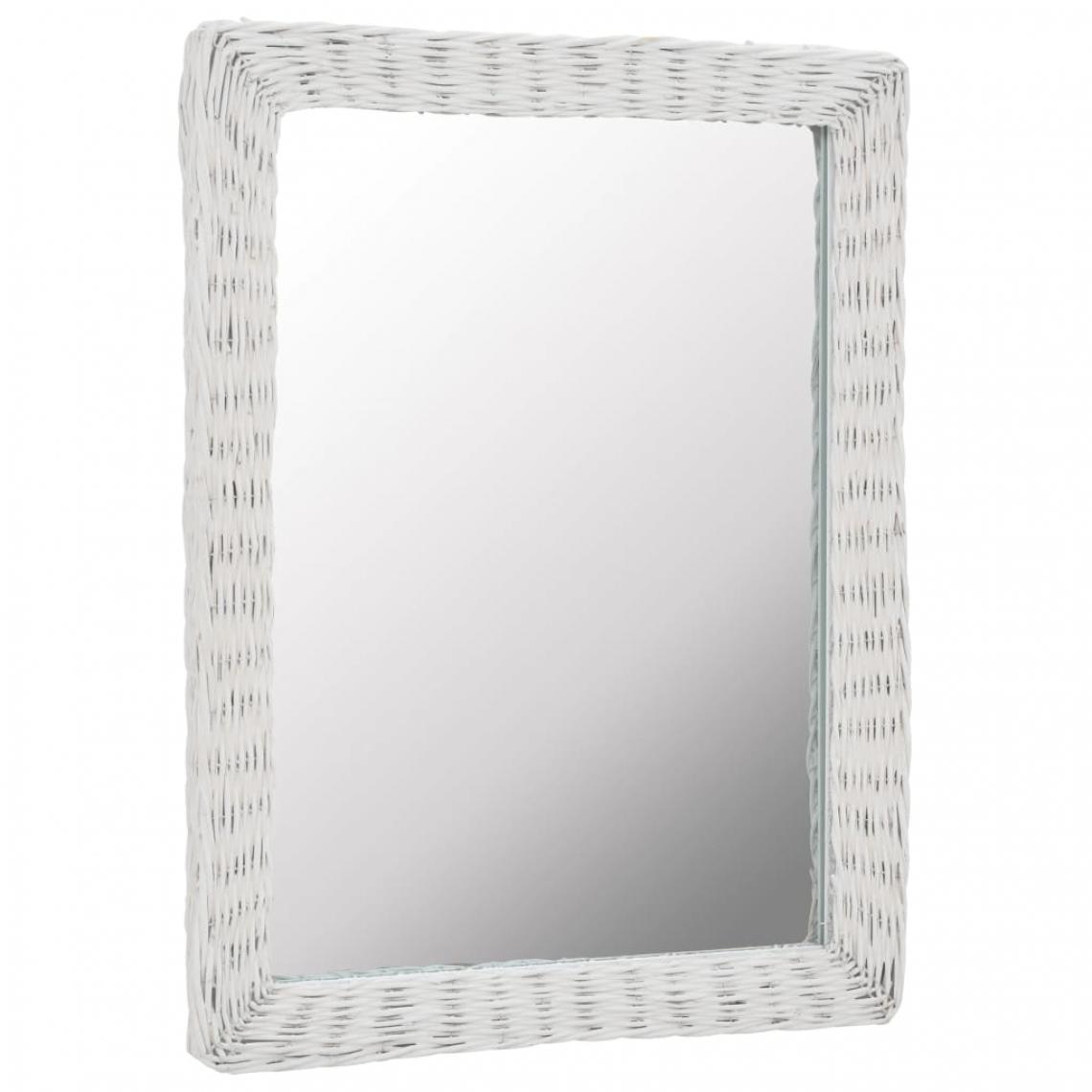Chunhelife - Miroir Osier Blanc 60 x 80 cm - Miroir de salle de bain