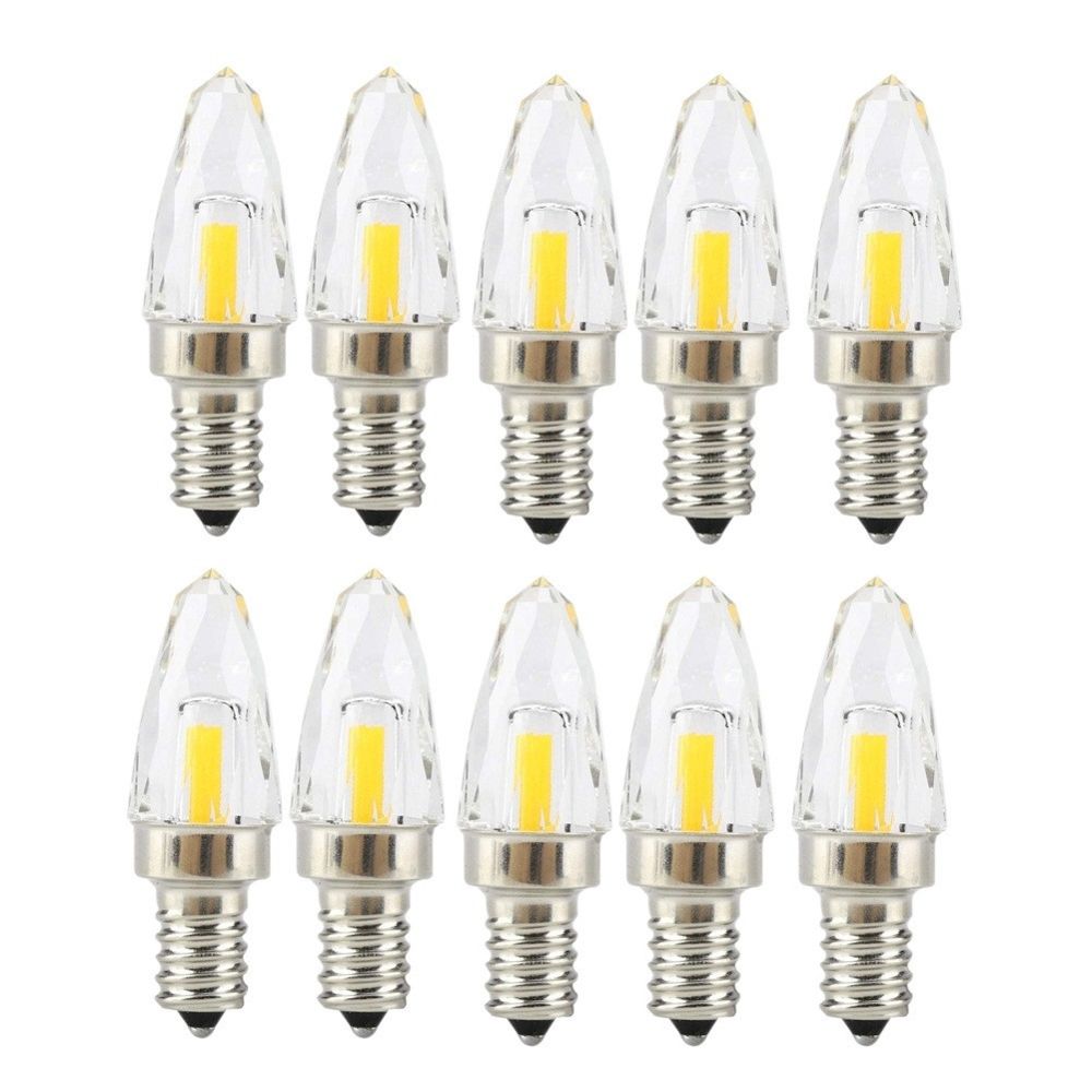 Wewoo - 10 PCS E12 4W COB LED Ampoule en verre à filament d'éclairageAC 110-130V blanc froid - Ampoules LED