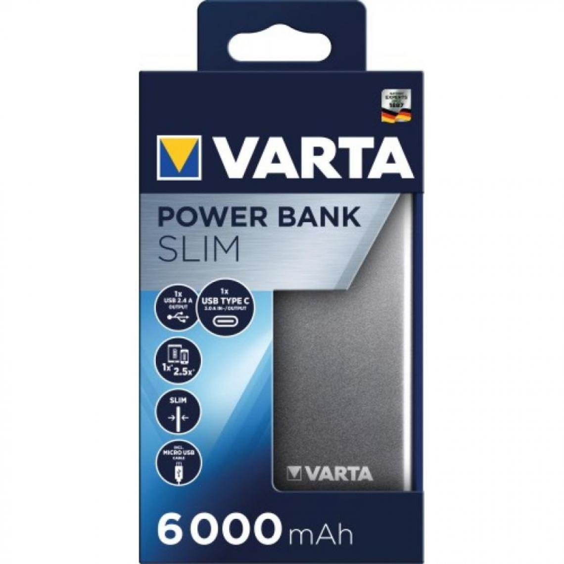 Varta - Batterie de secours Powerbank Slim 18000 - Blocs multiprises