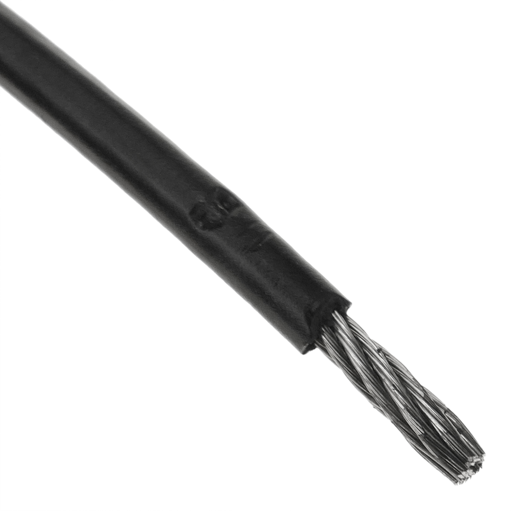 Bematik - Câble en acier inoxydable 7x19 de 3 mm. Bobine de 10 m. PVC noir - Fils et câbles électriques
