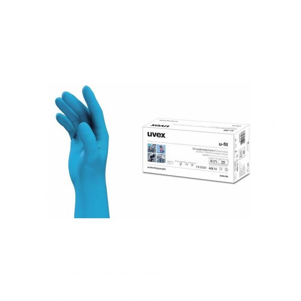 Uvex - uvex Gant de protection à usage unique u-fit, taille M, bleu () - Protections pieds et mains