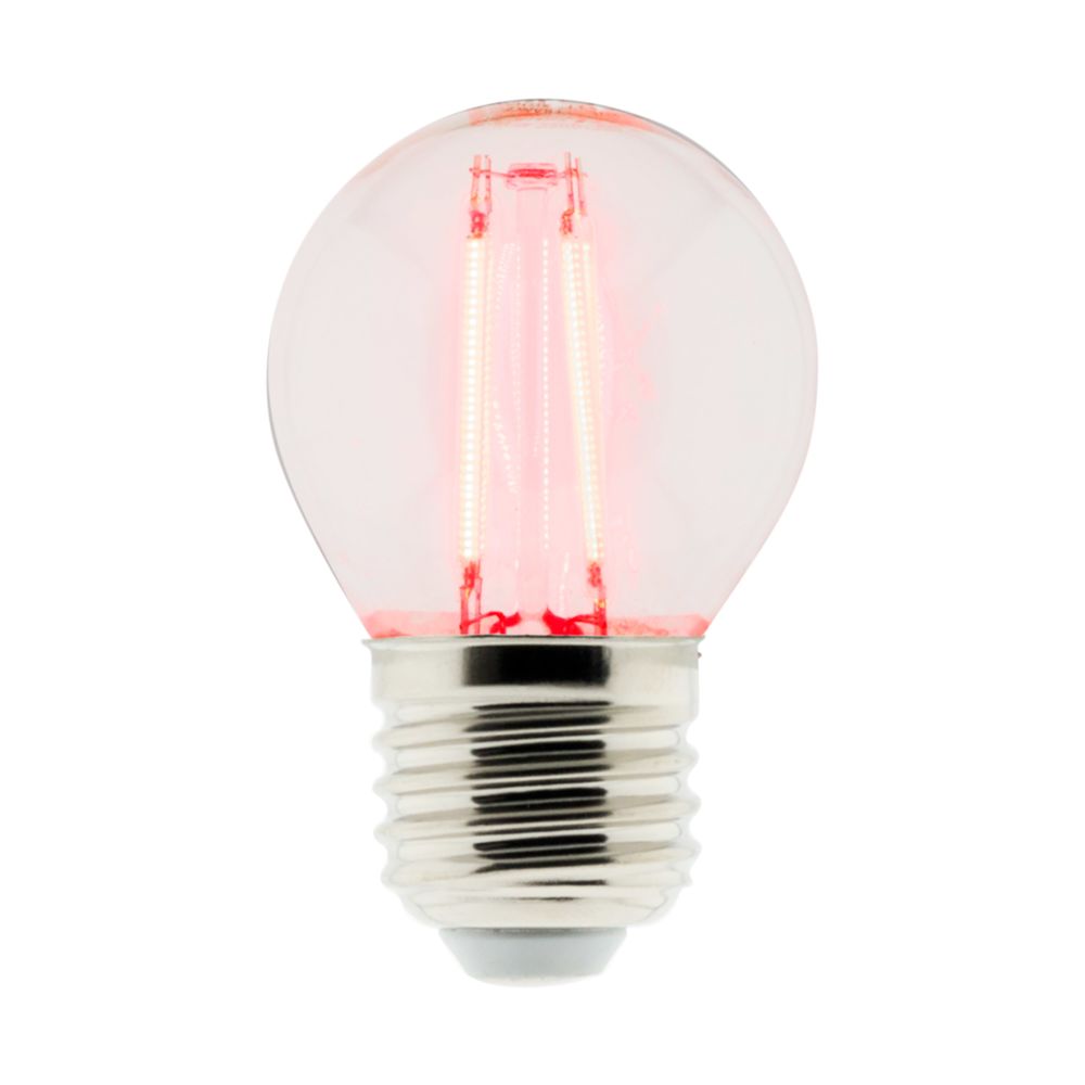 Elexity - Ampoule LED Déco filament rouge 3W E27 Sphérique - Ampoules LED