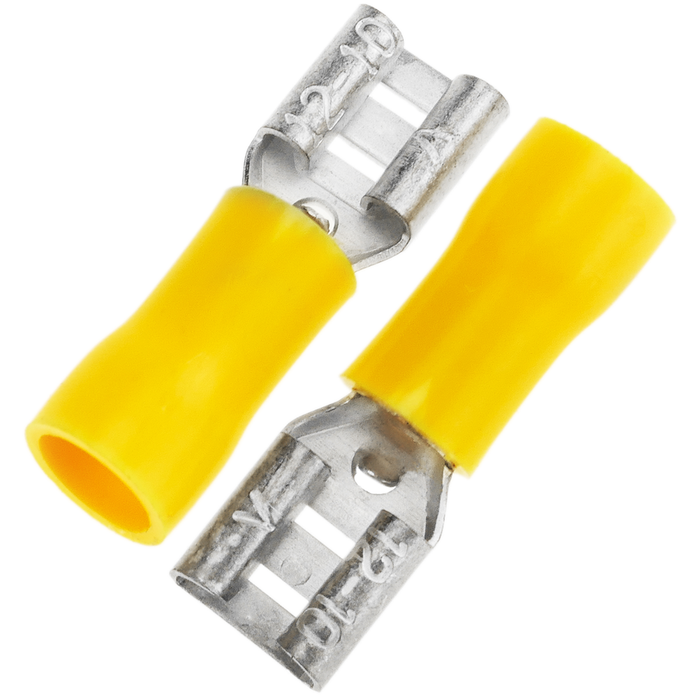 Bematik - Terminal Faston Femelle 6,3 mm jaune Pack de 100 unités - Fils et câbles électriques
