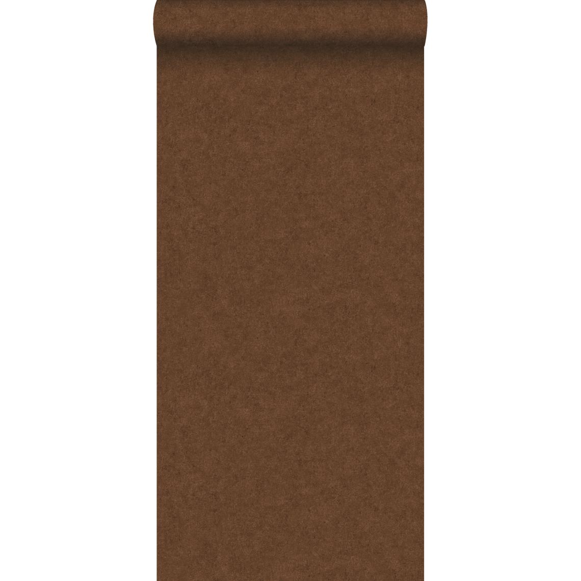 ESTAhome - ESTAhome papier peint uni effet béton brun rouille - 138238 - 53 cm x 10,05 m - Papier peint