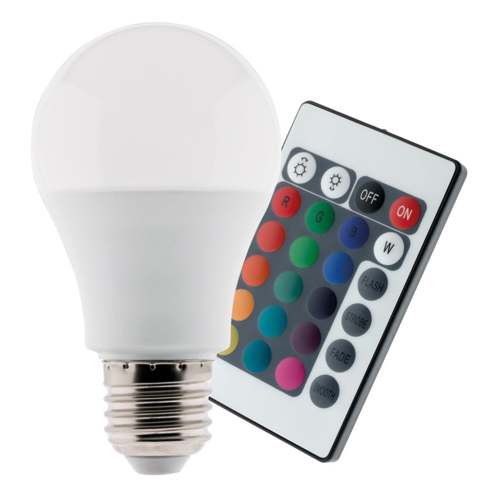 Elexity - Ampoule LED 7,5W E27 de couleurs RGB avec télécommande - Ampoules LED