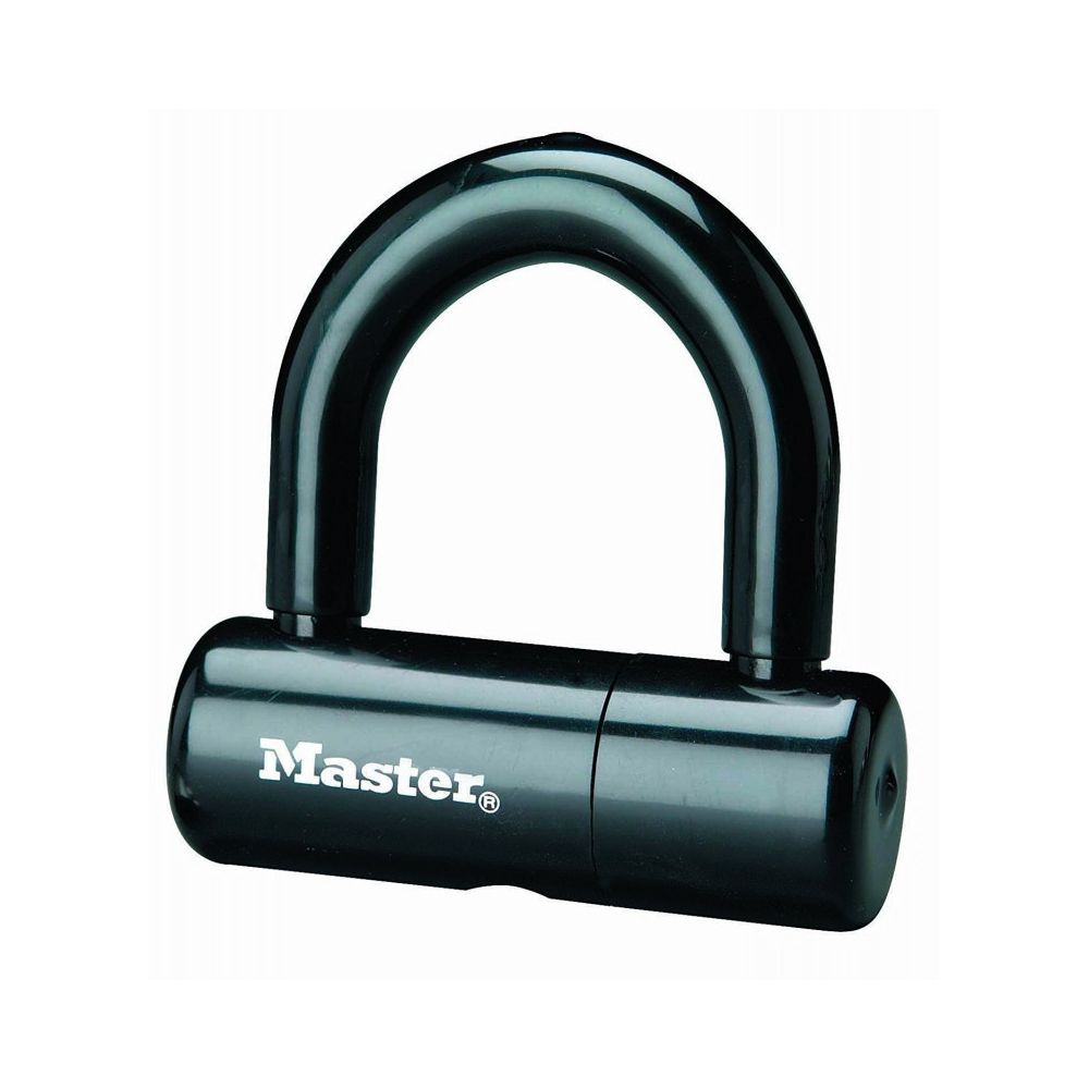Master Lock - Master Lock Mini U Cadenas à clé protec vinyle Noir 93 mm - Verrou, cadenas, targette
