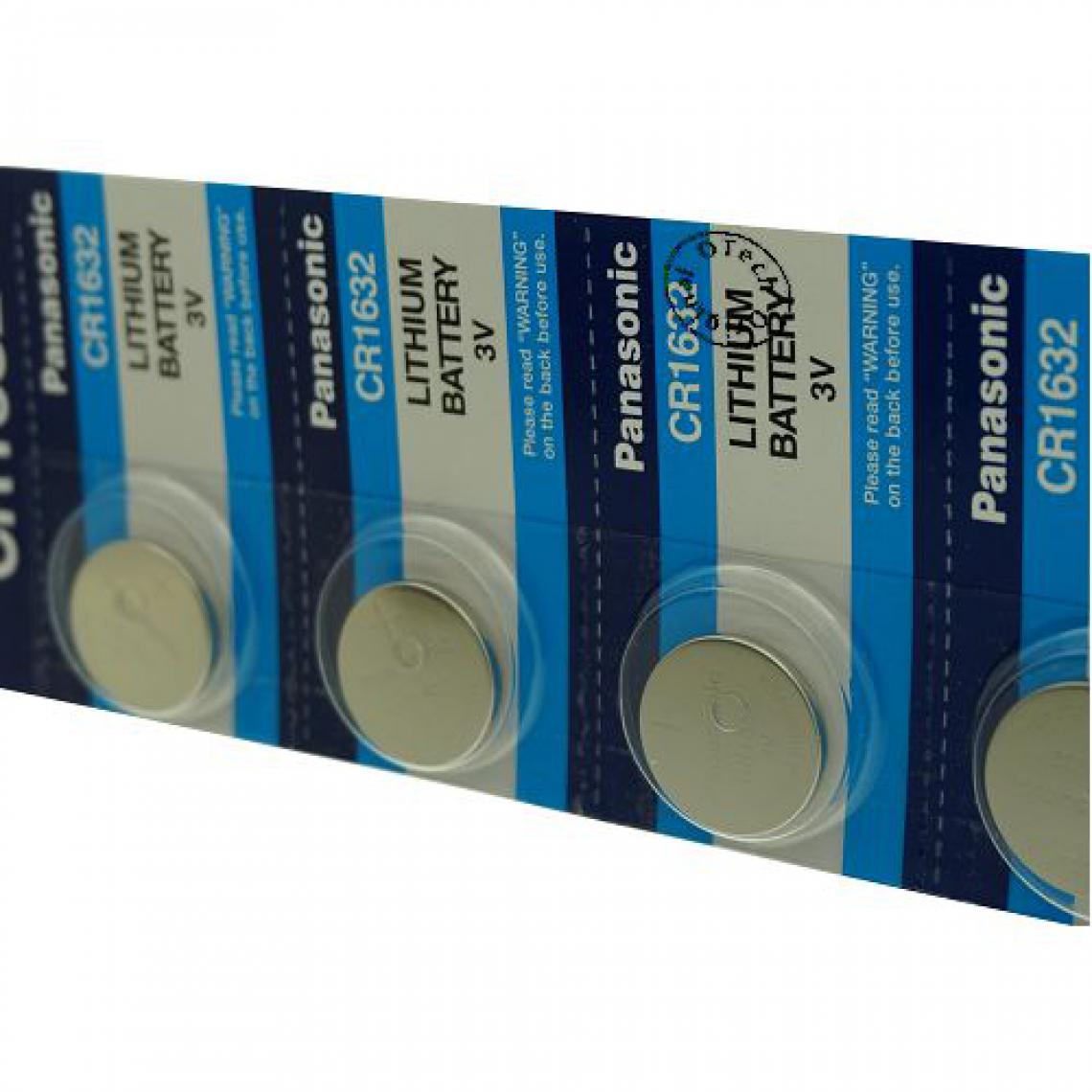 Otech - Pack de 5 piles Panasonic pour PANASONIC CR1632 - Piles rechargeables