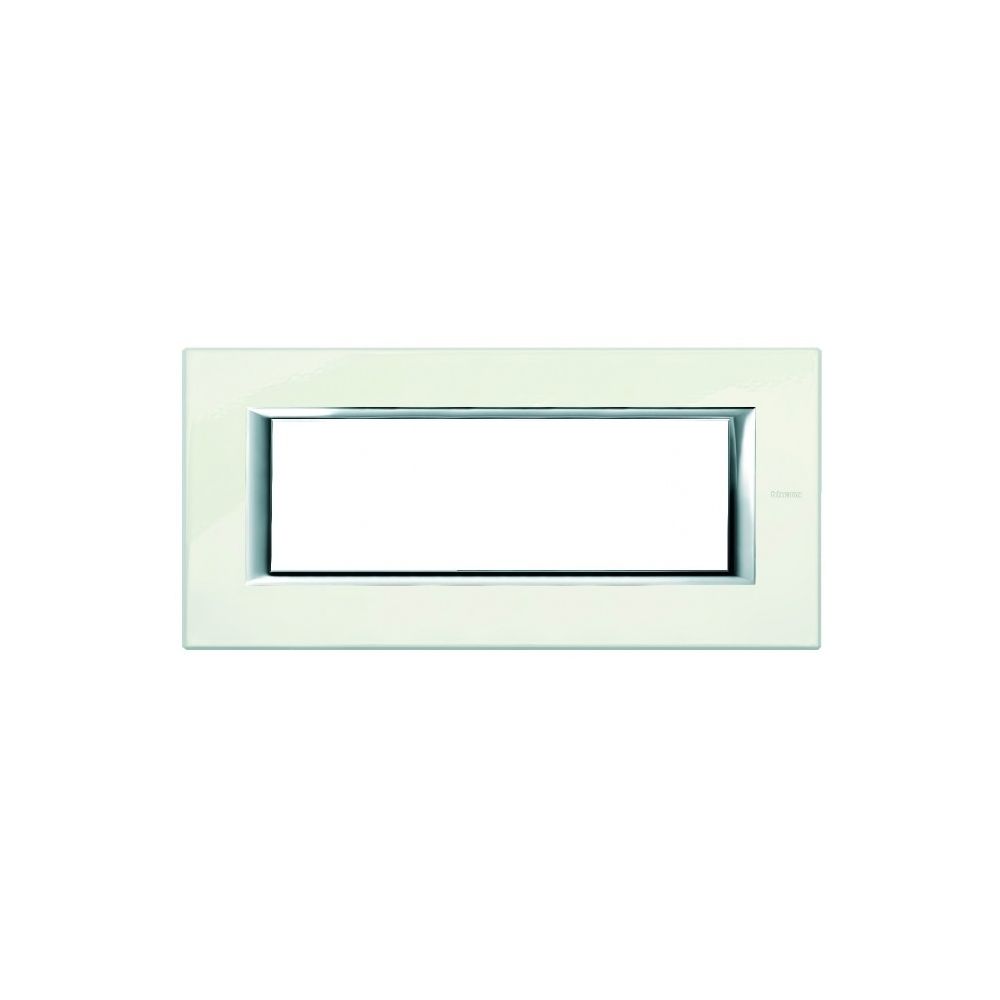 Bticino - plaque rectangulaire - bticino axolute - 6 modules - blanc laqué - Interrupteurs et prises en saillie