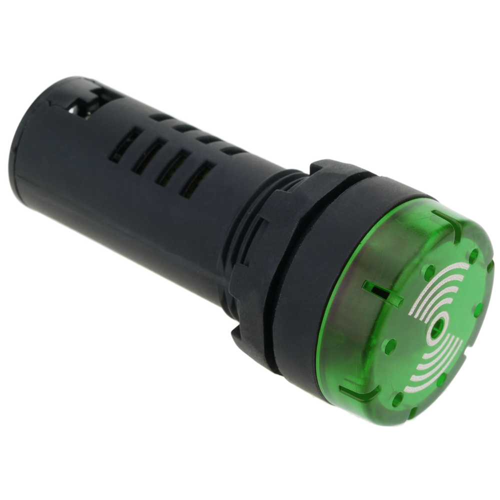 Bematik - Pilote LED indicateur clignotant avec buzzer-alarme 22mm 220 VAC pour panneaux lumiere vert - Interrupteurs et prises étanches
