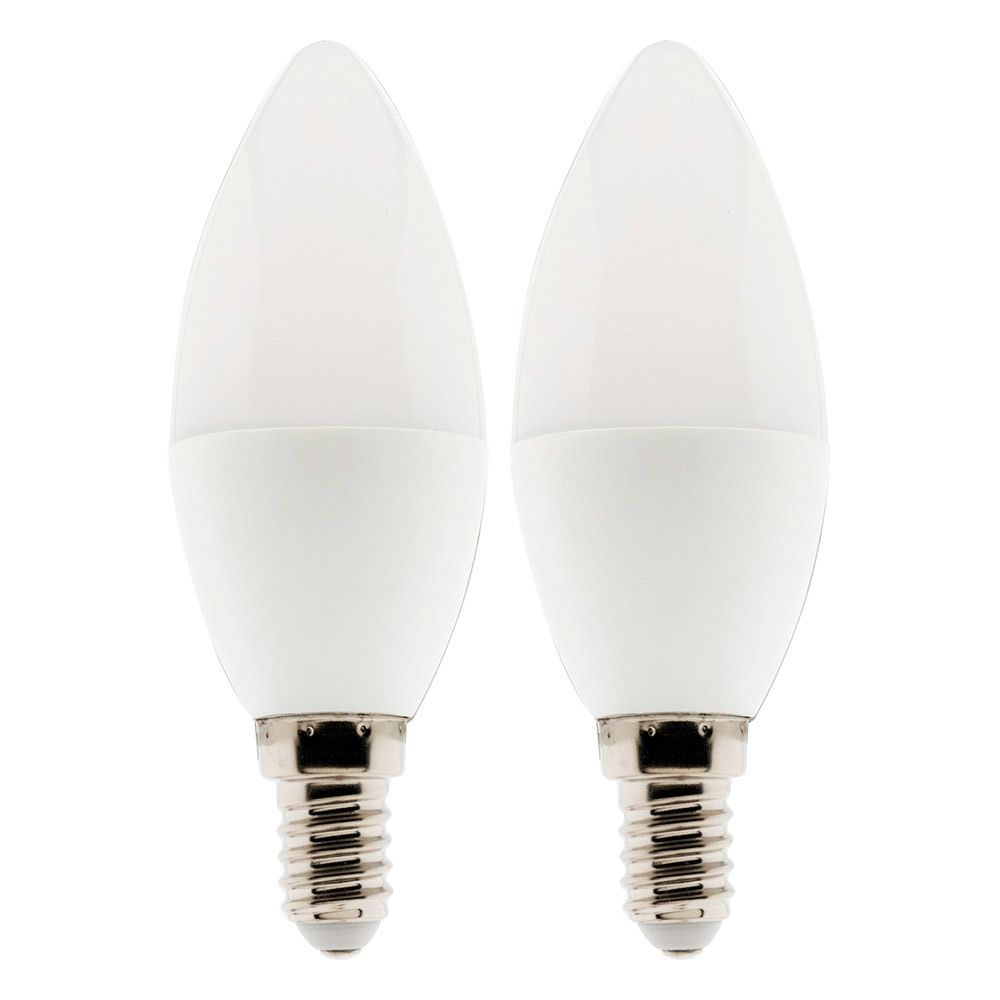 Elexity - Lot de 2 ampoules LED flamme 5,2W E14 470lm 2700K (Blanc chaud) - Ampoules LED