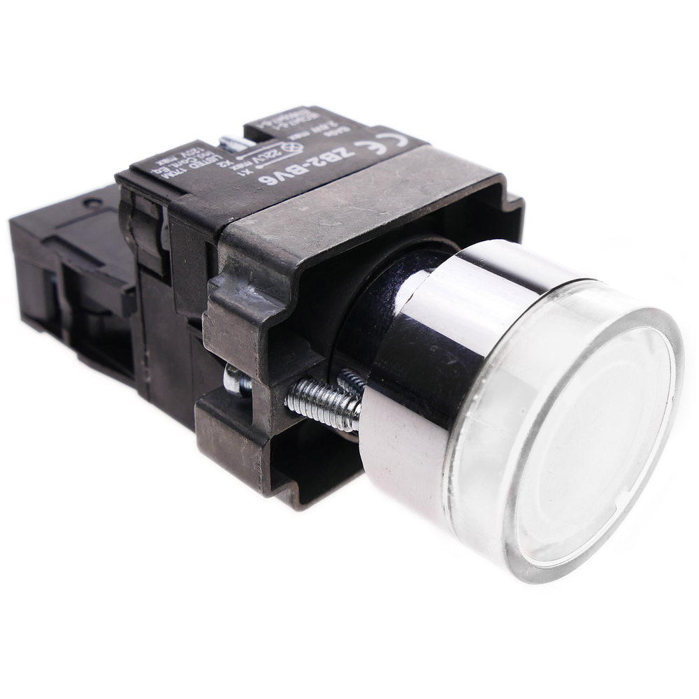 Bematik - Bouton poussoir momentané 22mm 1NC 400V 10A normalement fermé avec lumière LED blanc - Interrupteurs et prises étanches