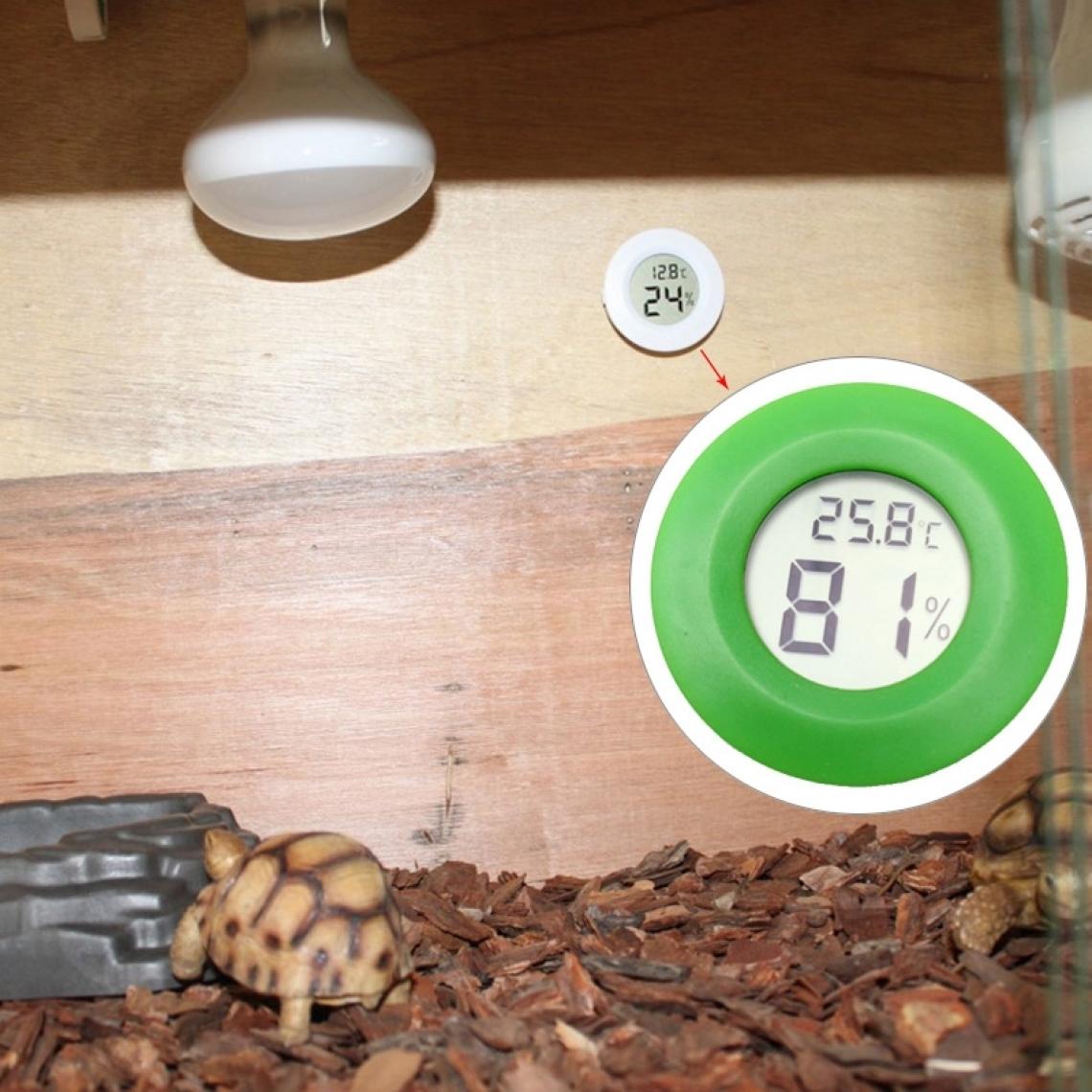 Wewoo - Thermomètre vert et Hygromètre de Centigrade de boîte de Reptile en forme ronde Digital avec l'affichage d'écran - Appareils de mesure