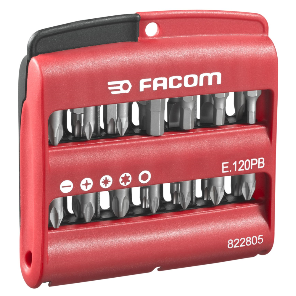 Facom - Boîte de 28 embouts et un porte embout Facom E120PB Série 1 entraînement 1/4  - Clés et douilles