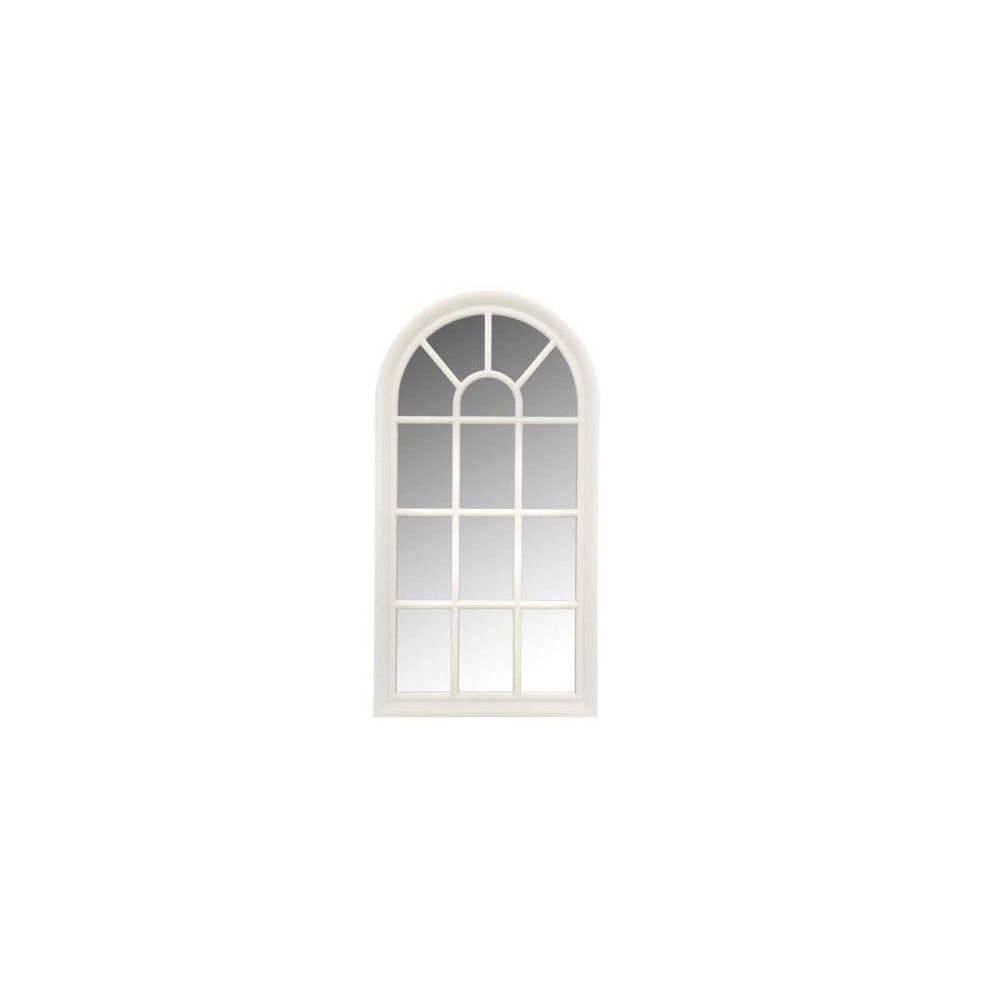 marque generique - Icaverne MIROIR Miroir fenetre arrondie - 71x36 cm - Blanc - Miroir de salle de bain