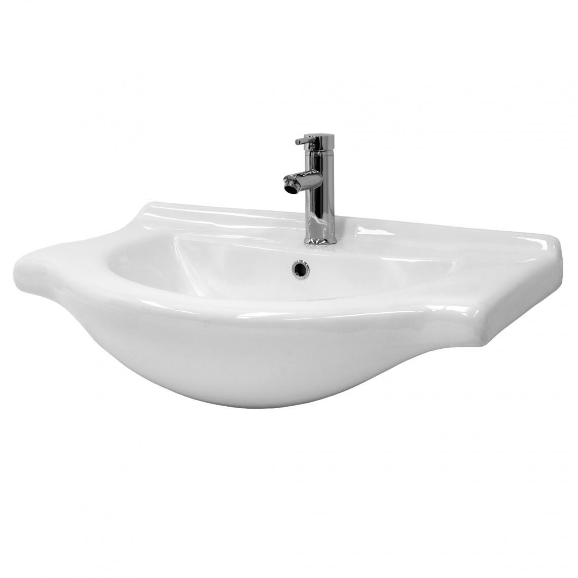ML design modern living - céramique lavabo blanc, brillant lavabo à poser 770x215x515mm - Lavabo