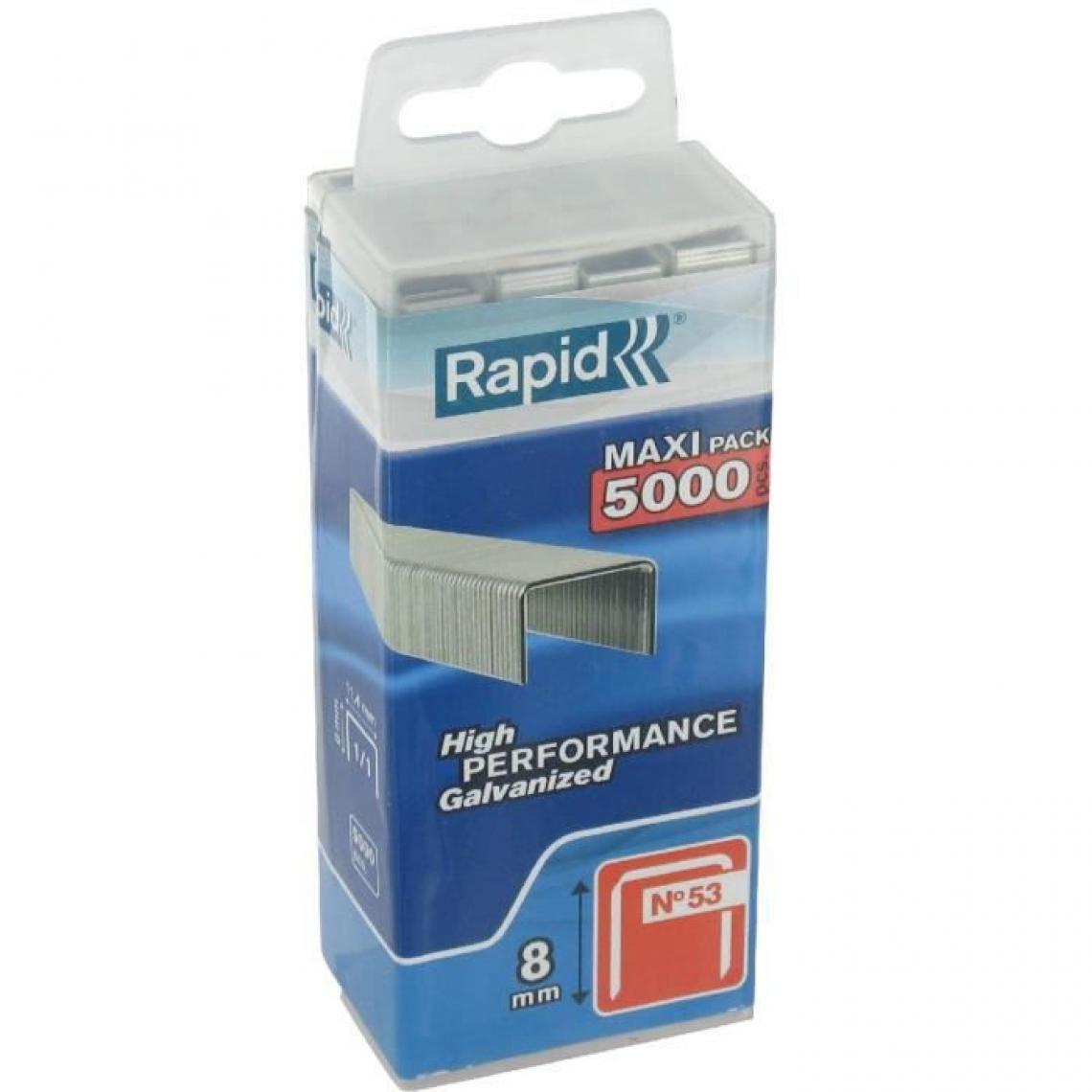 Rapid - RAPID 5000 agrafes n°53 Rapid Agraf 8mm - Boulonnerie