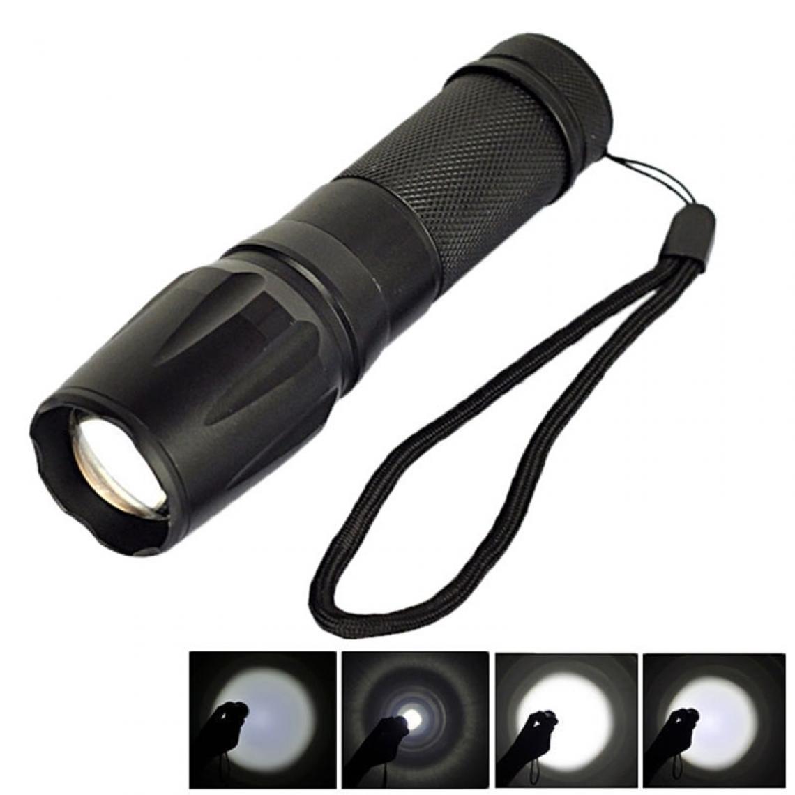 Wewoo - Lampe de poche torche noir CREE XM-L T6 5-Mode 2000LM Lumière Blanche Réglable de - Lampes portatives sans fil