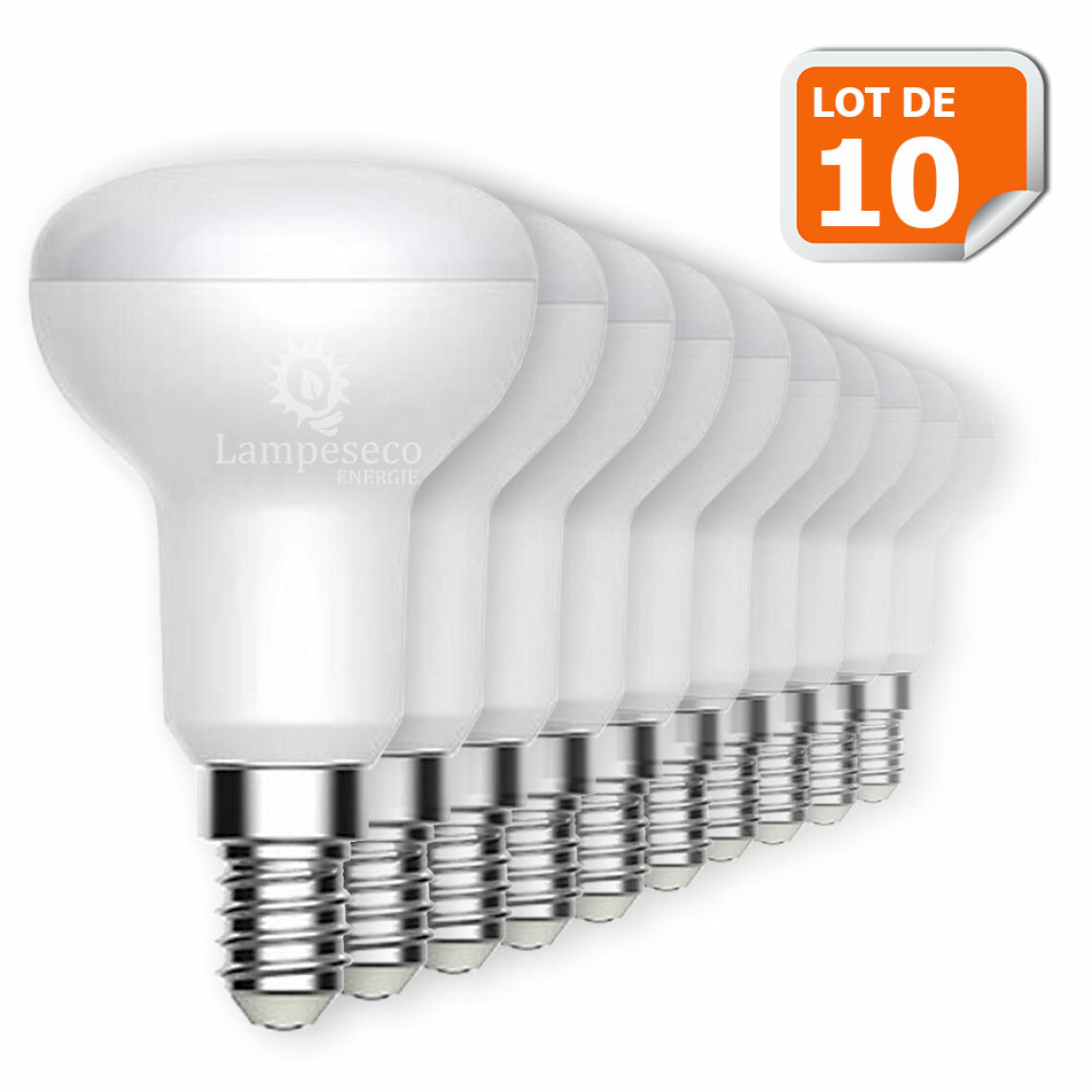 Lampesecoenergie - Lot de 10 Réflecteur R50 LED Culot E14 6W eq. 50W Blanc Chaud 3000K - Ampoules LED