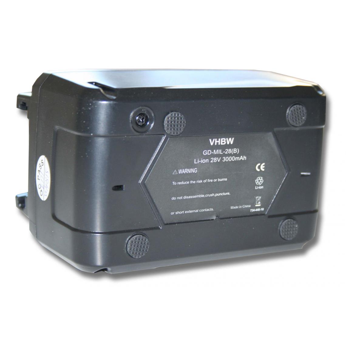 Vhbw - vhbw Batterie compatible avec Milwaukee HD28 JSB Stichsäge, HD28 MS Handkreissäge outil électrique (3000mAh Li-ion 28 V) - Accessoires vissage, perçage