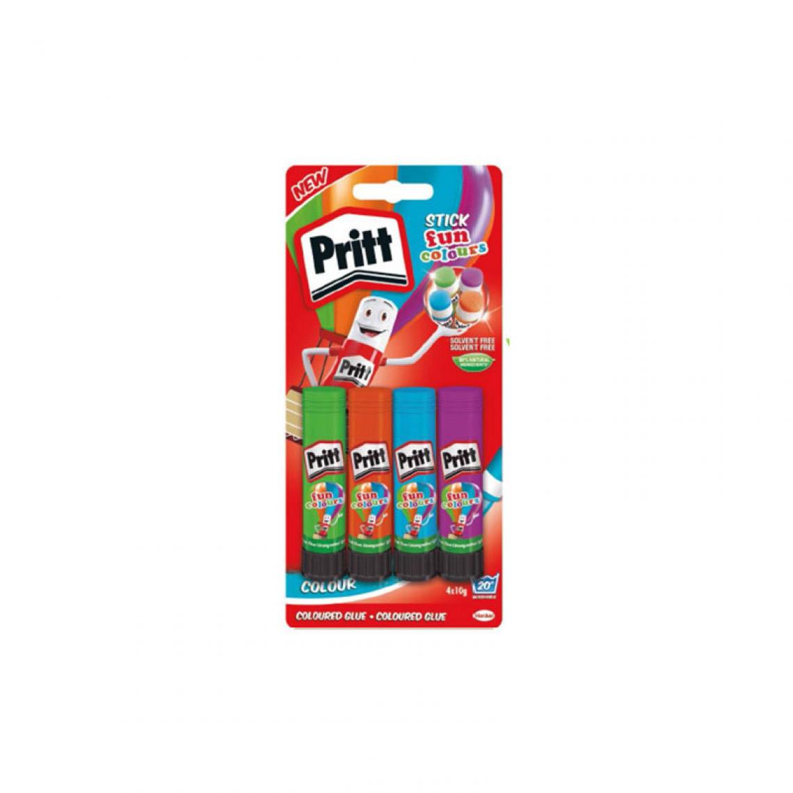 Pritt - Pritt Bâton de colle Fun Colors, carte blister de 4 () - Colles et pistolets à colle