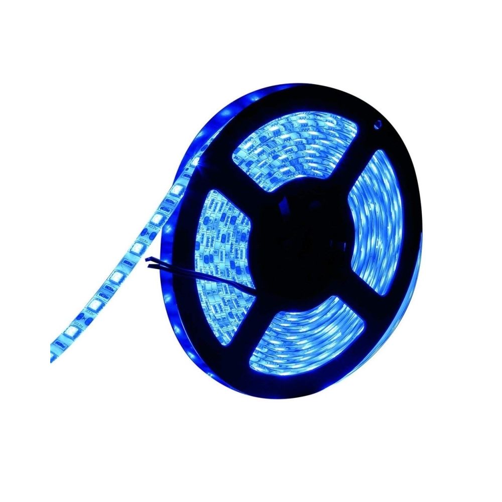 Wewoo - Ruban LED Waterproof Epoxyde 5m 300LEDs SMD 5050 Blanc chaud, Bleu, froid Étanche Luminosité Flexible Bande Lumineuse 12V (Bleu) - Ruban LED
