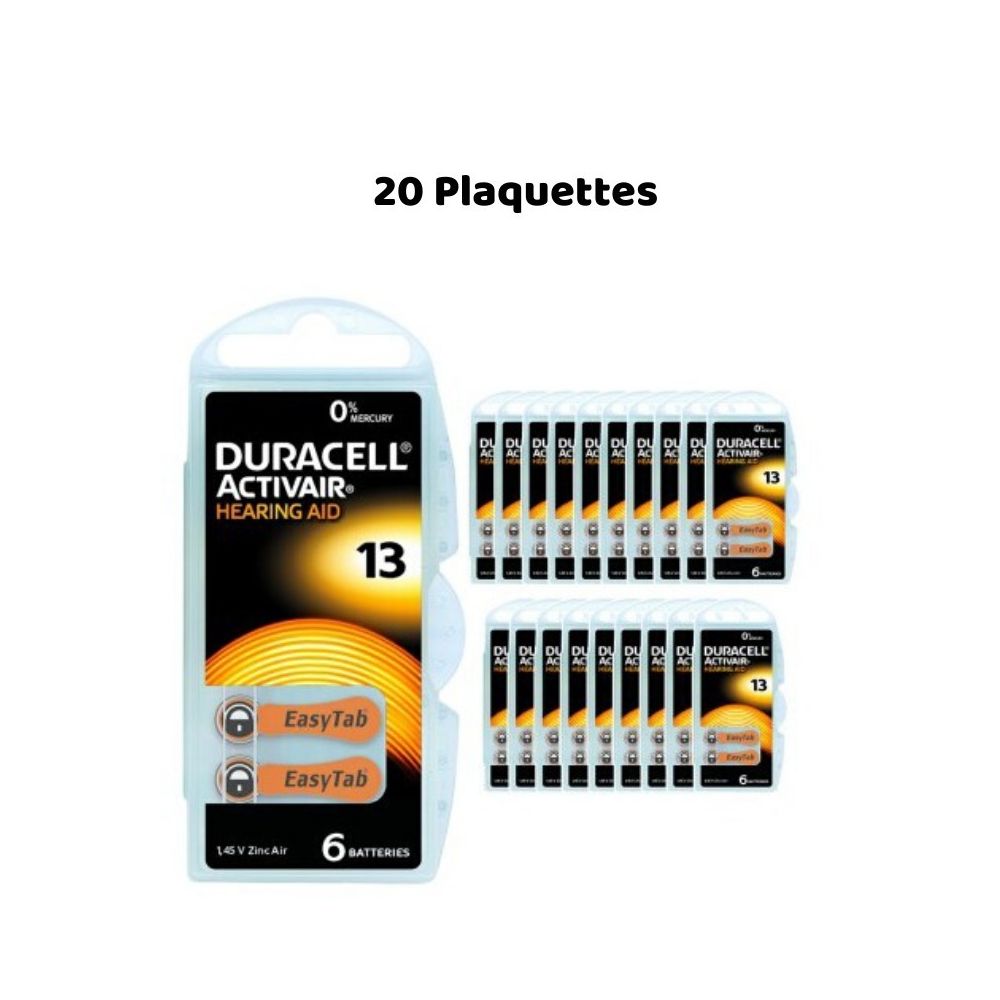 Duracell - Piles Auditives Duracell Activair 13, 20 Plaquettes - Piles rechargeables