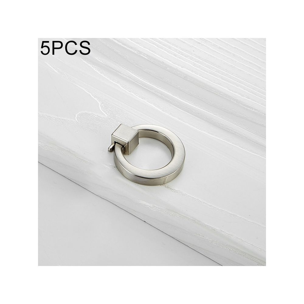 Wewoo - Poignée d'armoire 5 pcs 4201 tréfilage anneau monochrome en alliage de zinc manche rond pour porte de tiroir armoire penderie - Poignée de porte