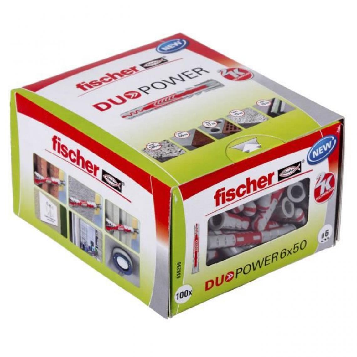 Fischer - FISCHER - Cheville tous matériaux DuoPower 6x50 mm - Boîte de 100 - Cheville