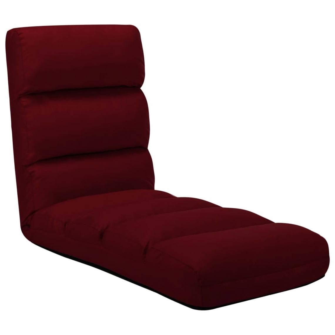 Vidaxl - vidaXL Chaise pliable de sol Rouge bordeaux Similicuir - Transats, chaises longues