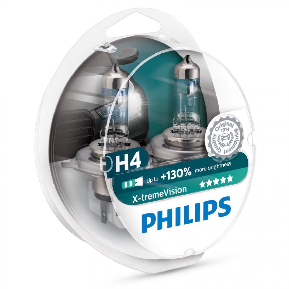 Philips - AMPOULE PHILIPS 12342XV+S2 H4 12342 XV+ 12V 60/55W P43T - Ampoules LED
