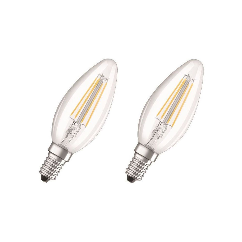 Osram - OSRAM Lot de 2 Ampoules LED E14 flamme claire 4 W équivalent a 40 W blanc chaud - Ampoules LED