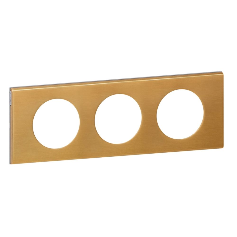 Legrand - plaque céliane 3 postes bronze doré - Interrupteurs et prises en saillie