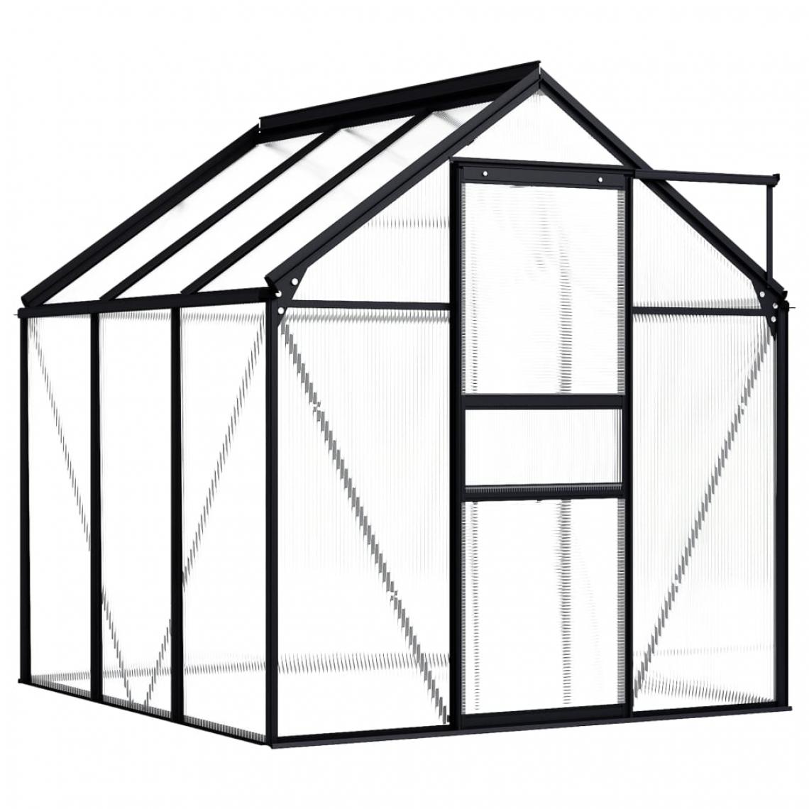 Icaverne - Icaverne - Serres de jardin selection Serre Anthracite Aluminium 3,61 m² - Serres en verre
