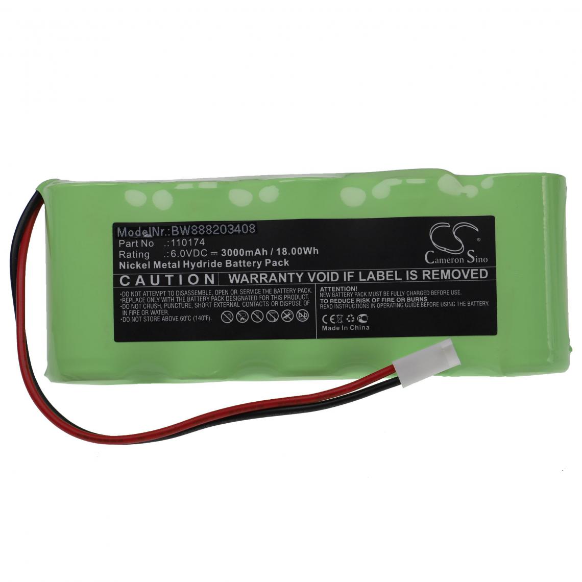 Vhbw - vhbw Batterie remplacement pour Nonin 110174 pour appareil médical (3000mAh, 6V, NiMH) - Piles spécifiques