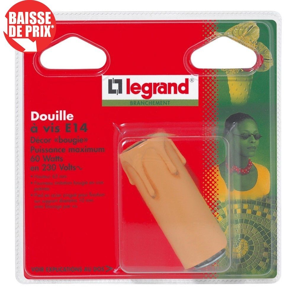 Legrand - Douille Bougie LEGRAND E14 Hauteur 65mm - Douilles électriques