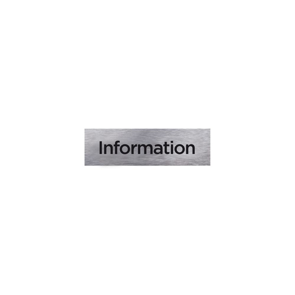 Signaletique Biz - Plaque d'Information Information - Aluminium Brossé Inoxydable - Dimensions 170 x 50 mm - Double Face Autocollant Adhésif au Dos - Extincteur & signalétique