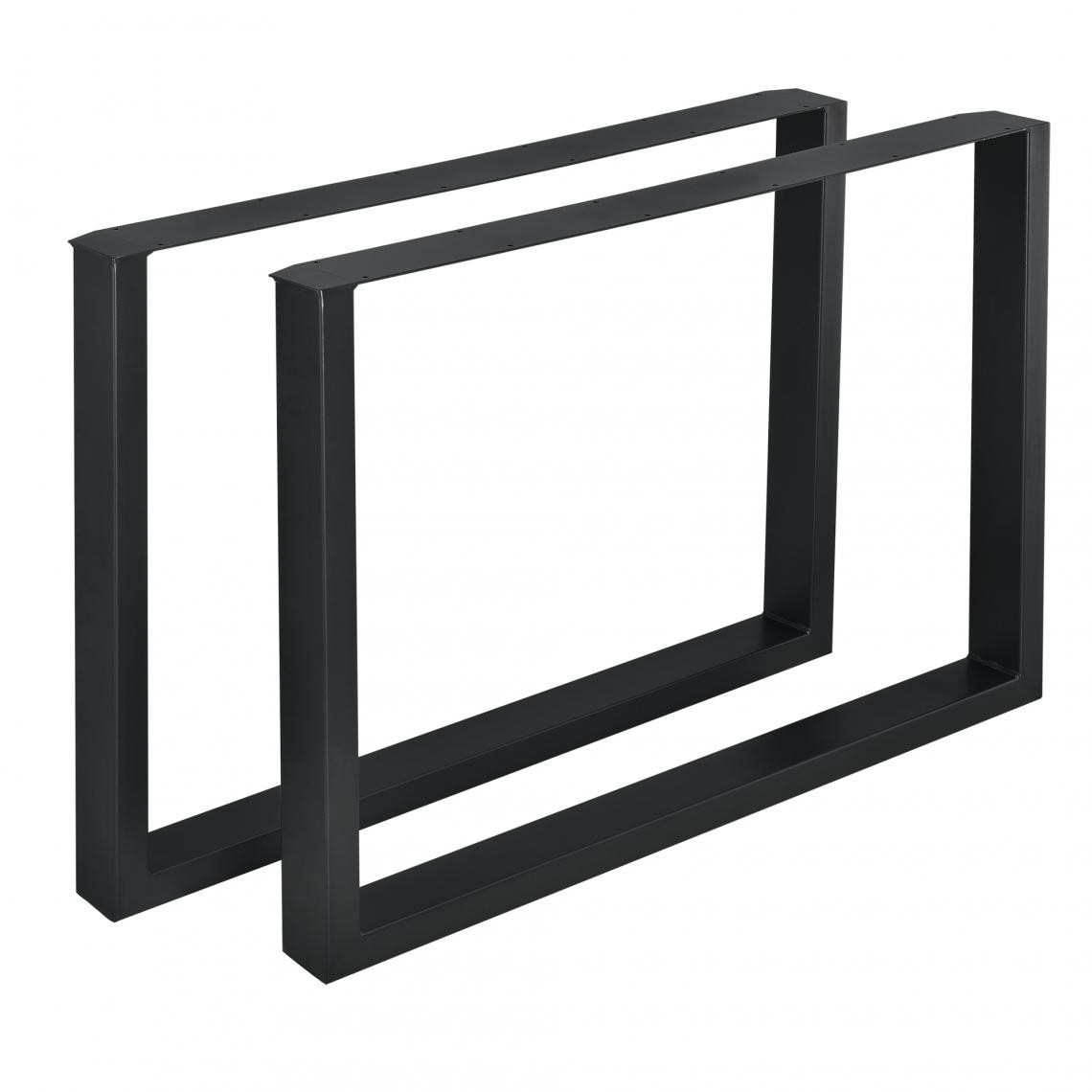 En.Casa - Set de 2 pieds de table Rectangulaire Noir 100 x 72 cm [en.casa] - Pieds & roulettes pour meuble