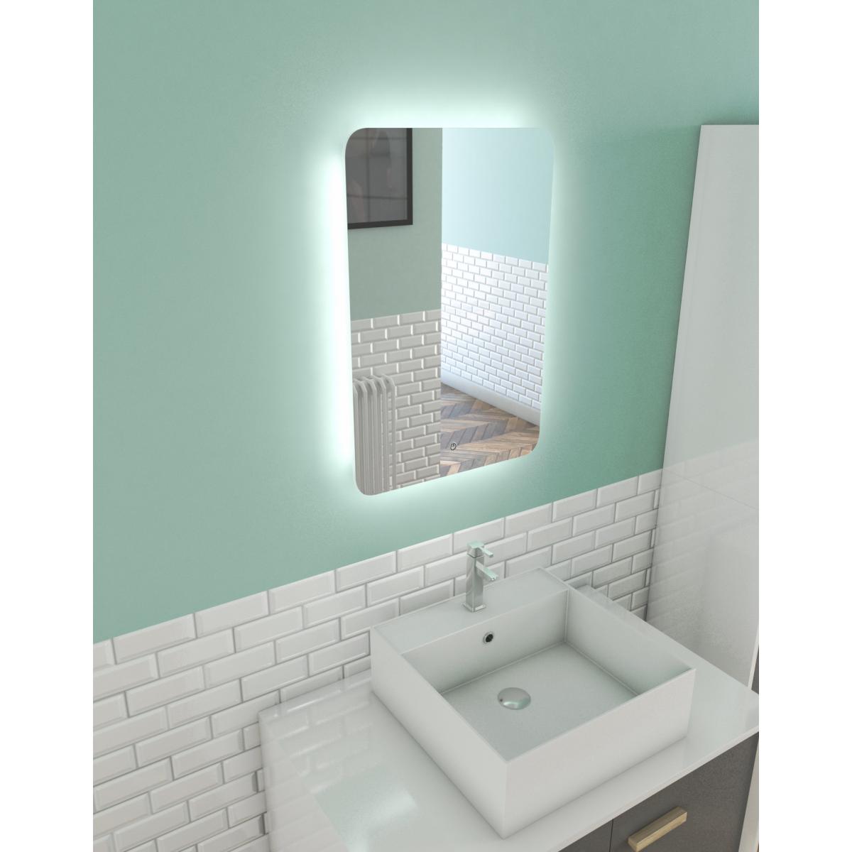 Aurlane - Miroir salle de bain LED auto-éclairant ATMOSPHERE 40x60cm - Miroir de salle de bain