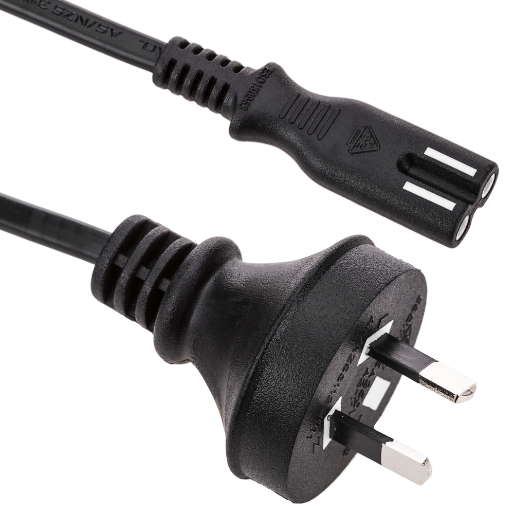 Bematik - Fil électrique UA AS/NZS-3112-1 IEC-60320-C7 1,8 m noir - Fils et câbles électriques